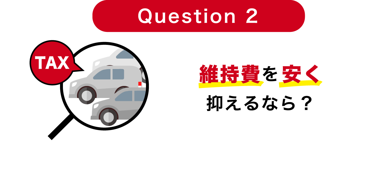 Question 2 維持費を安く抑えるなら？