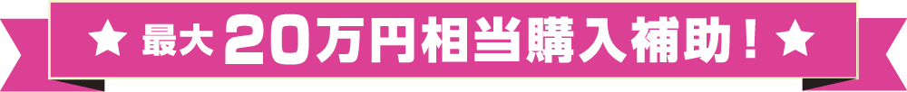最大20万円相当購入補助！！