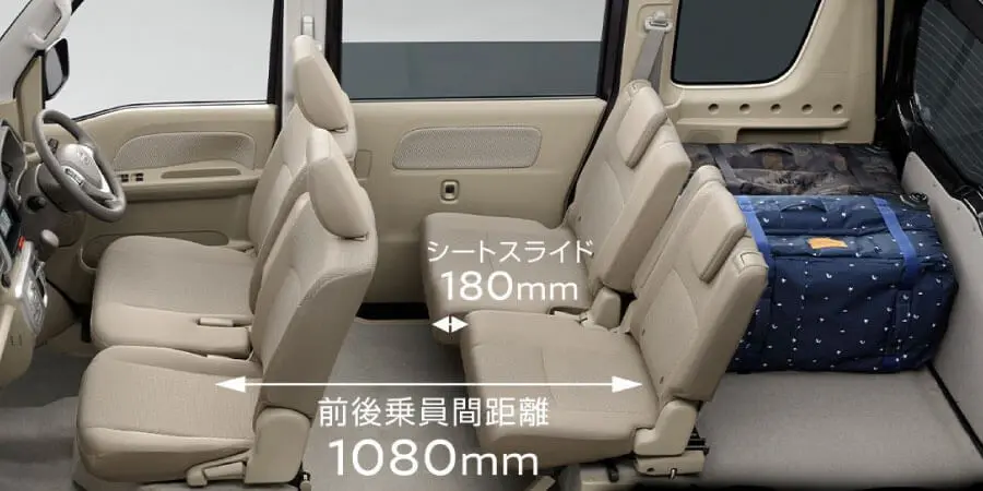 新型クリッパーリオのシートアレンジ例（乗員4名+荷物）