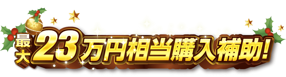 最大23万円相当購入補助！