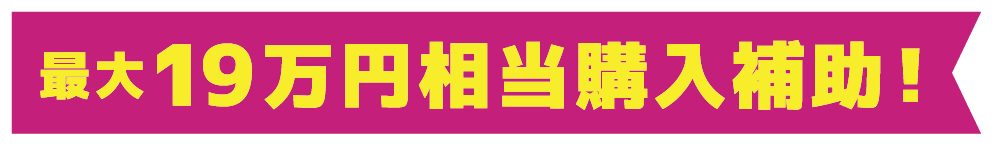 最大19万円相当購入補助！！
