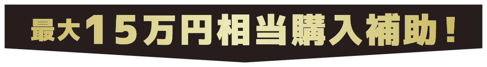 最大15万円相当購入補助！！
